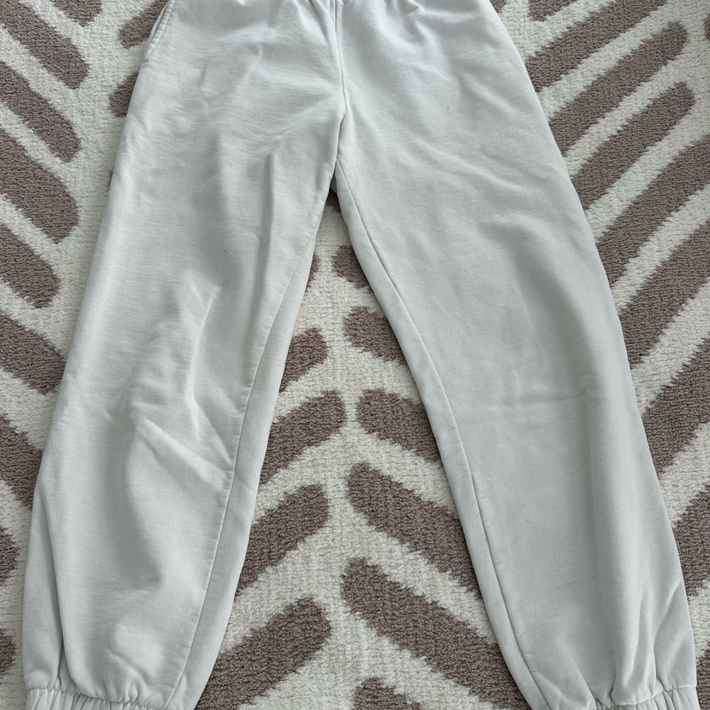 White Jogger Sweatpants - Soft Cozy Bottoms